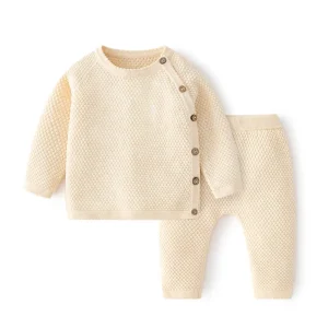 Ensemble pyjama tricoté pour bébé - Ensemble de vêtements en coton confortable