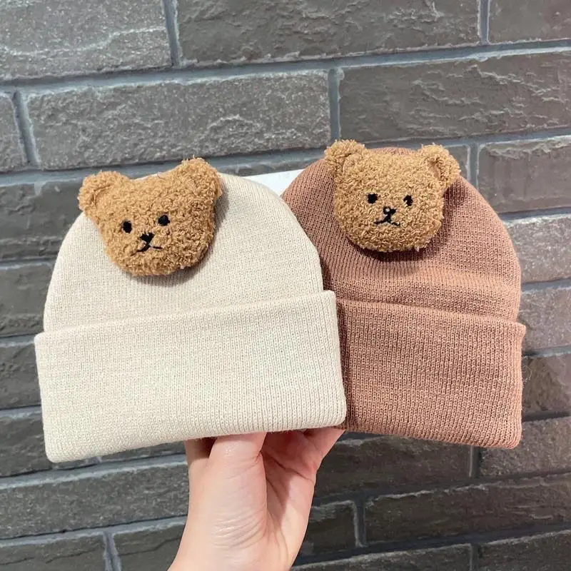 Bonnet tricoté ours dessin animé pour bébé – Chaleur hivernale pour les tout-petits – Image 2