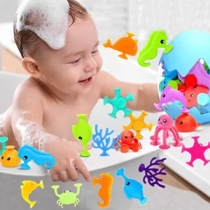 Ensemble de jouets de bain 9 pièces animaux marins pour le bain de bébé
