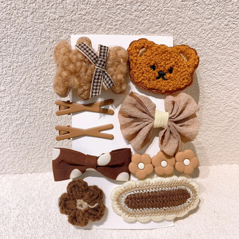 Lot de 9 jolies pinces à cheveux pour bébé fille, motif dessin animé – Image 5