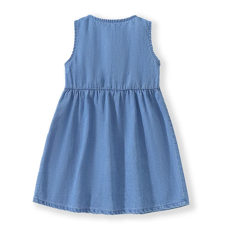 Robe sans manches en jean motif licorne pour fille – Image 2