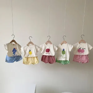 Pyjama bébé sans manches en coton : vêtements d'intérieur à motifs de dessins animés pour l'été
