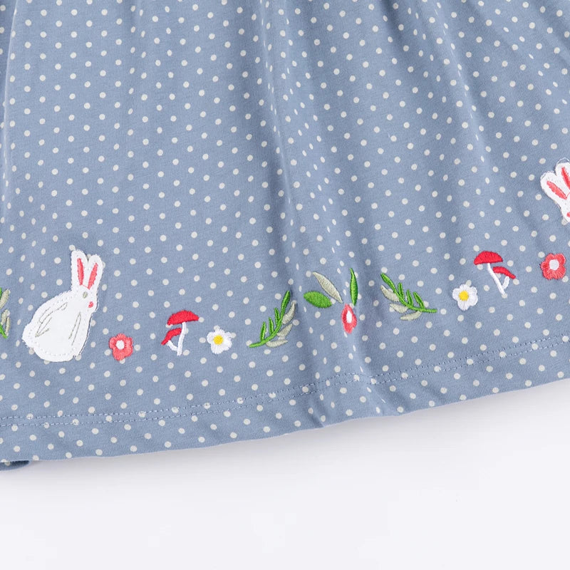 Vêtements bébé fille en coton à motif lapin appliqué : tenues décontractées d'été – Image 6