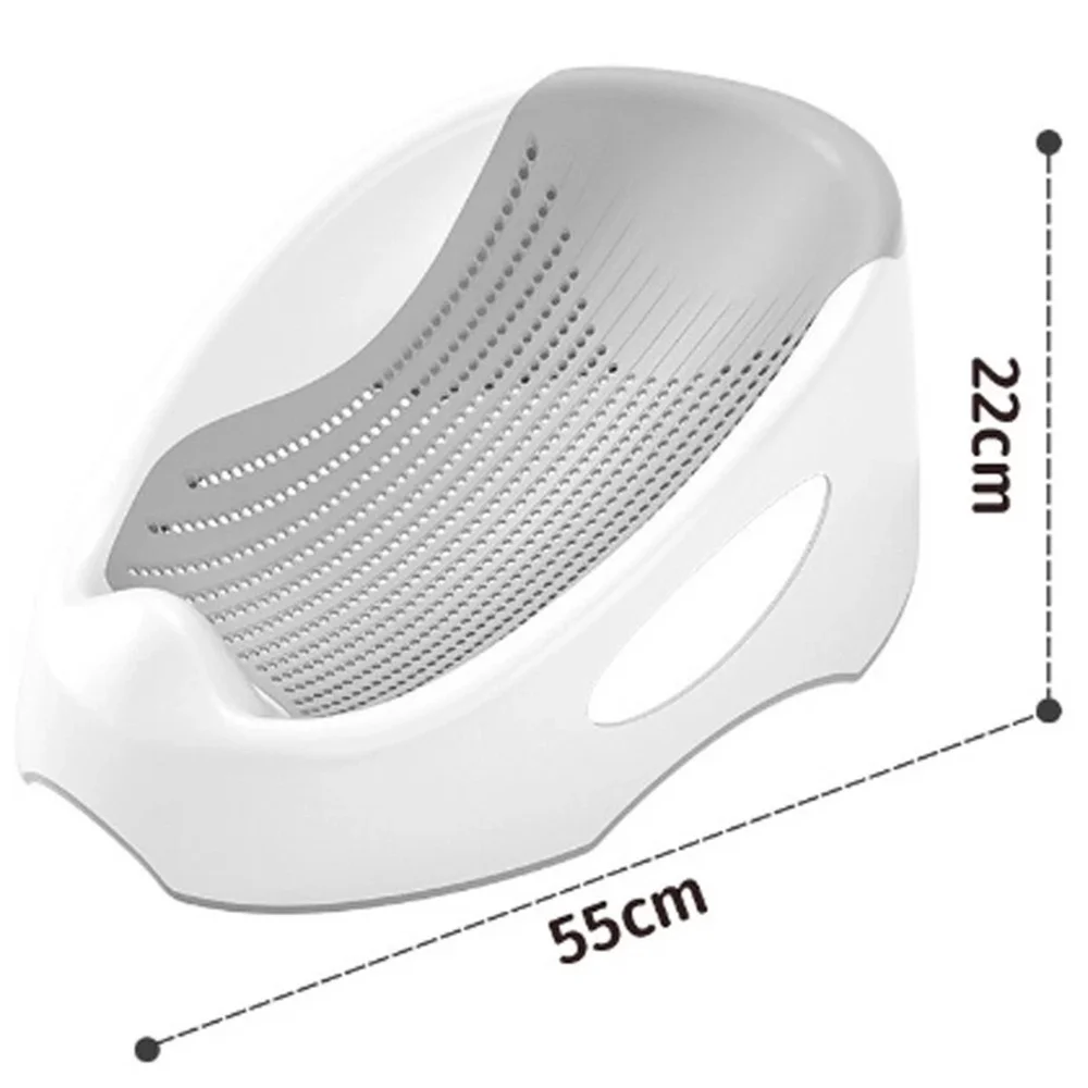 Support de bain bébé en maille douce et rehausseur, base antidérapante, inclinaison ergonomique pour nouveau-nés et nourrissons (0-12 mois), convient aux baignoires et éviers – Image 2