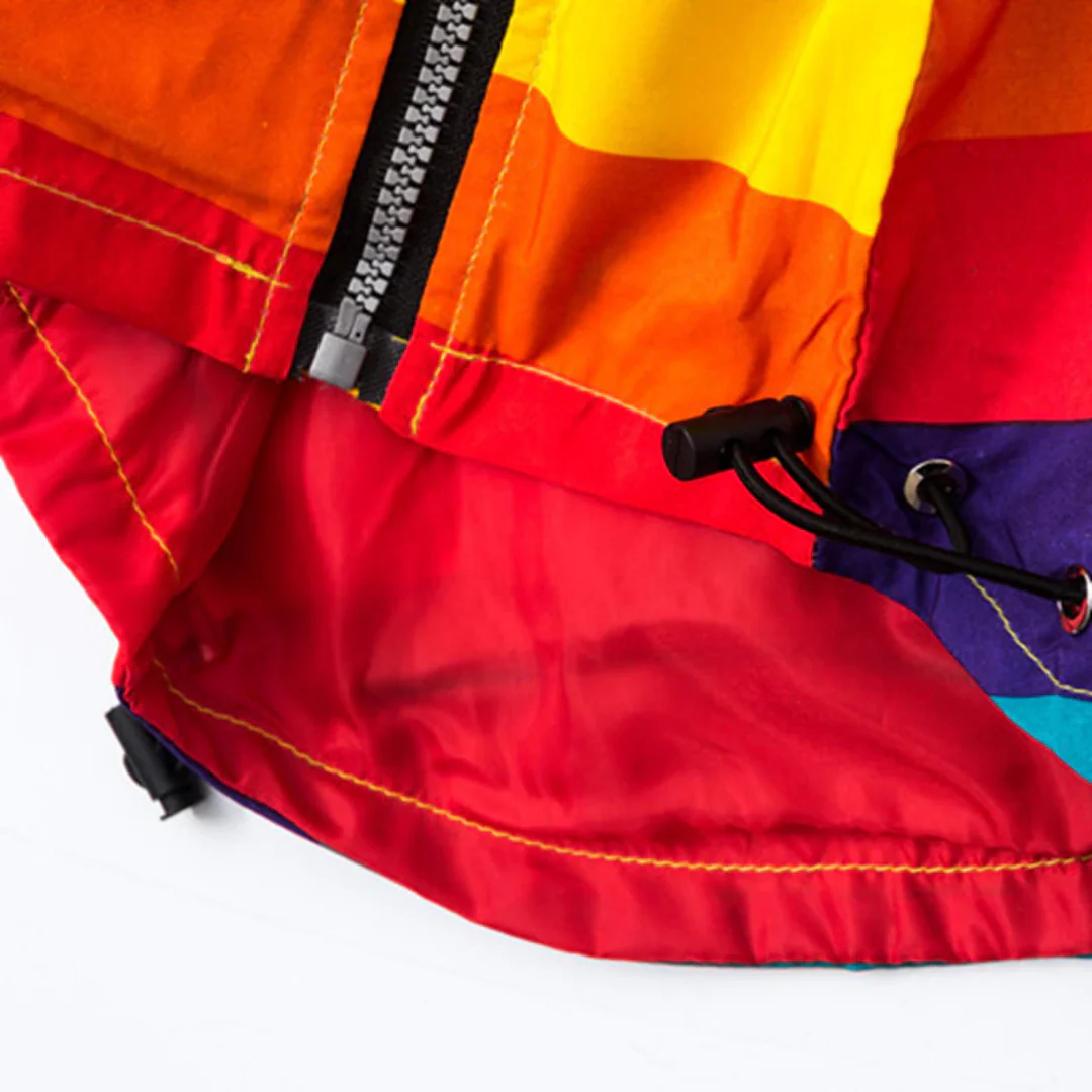 Veste coupe-vent à capuche Star Rainbow Stripes – Image 4