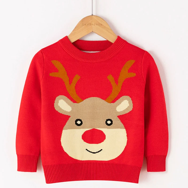 Pull de Noël en tricot avec tête de renne – Image 8