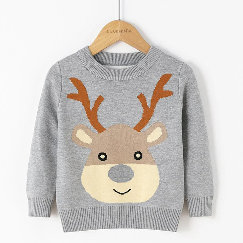 Pull de Noël en tricot avec tête de renne – Image 9