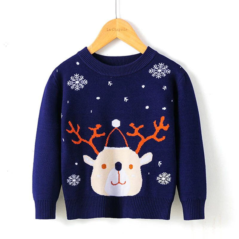 Pull de Noël en tricot avec tête de renne – Image 6