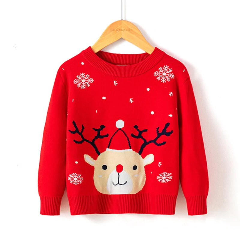 Pull de Noël en tricot avec tête de renne – Image 7