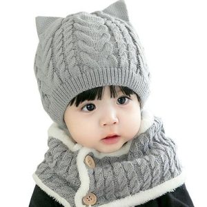 Ensemble bonnet tricoté 2 en 1 pour chat
