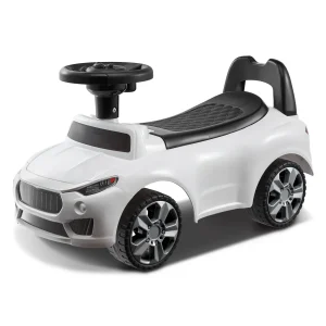 Voiture à pousser pour tout-petits – Volant musical, rangement pour siège, système anti-basculement, de 1 à 3 ans, blanc/rose