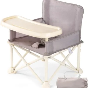 Chaise haute ultra-portative et pliable avec plateau détachable et ceinture de sécurité, siège de repas compact pour le camping, les sorties au restaurant et une utilisation intérieure/extérieure