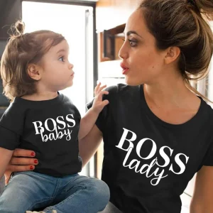 T-shirt assorti Boss Lady et Boss Baby maman et fille