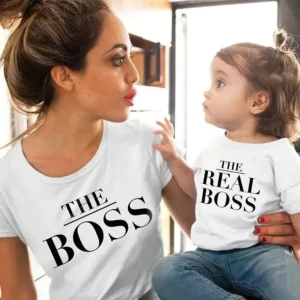 T-shirt assorti maman et enfants The Boss et The Real Boss