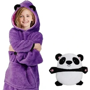 Peluche panda douce 2 en 1 et sweat à capuche chaud