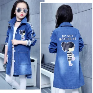 Veste en jean surdimensionnée « Ne me dérange pas »