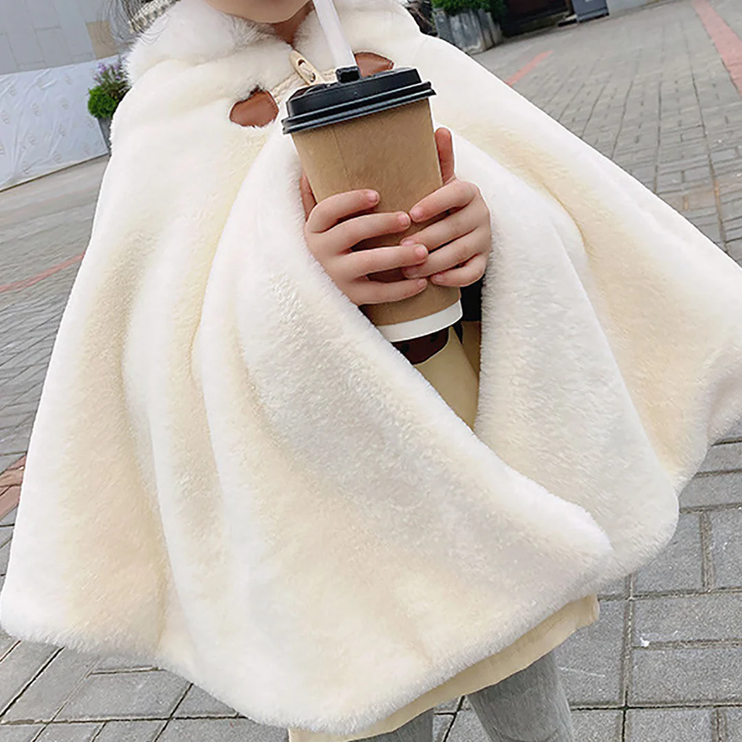 Cape courte à capuche avec col en fausse fourrure – Image 7