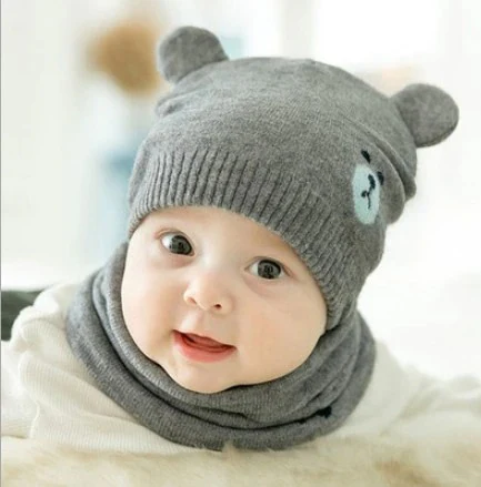 Ensemble bonnet et écharpe en laine pour bébé – Image 5