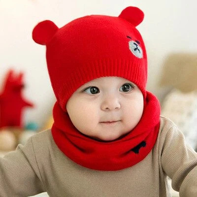 Ensemble bonnet et écharpe en laine pour bébé – Image 4