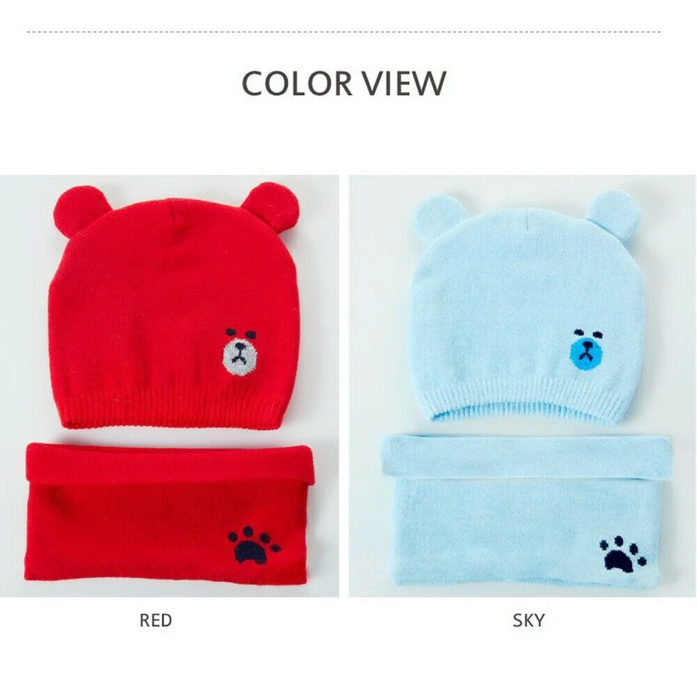 Ensemble bonnet et écharpe en laine pour bébé – Image 6