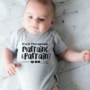 Cache-couche Et si je vous appelais marraine et parrain? GRIS