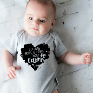 Cache-couche Si je savais parler je te dirais combien je t'aime GRIS