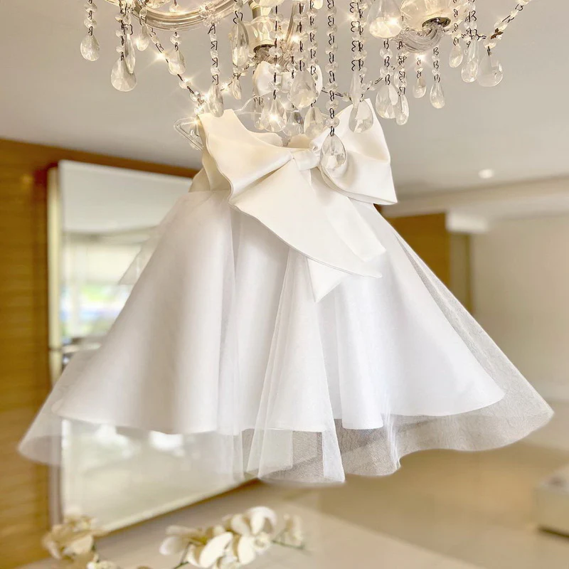 Robe de cocktail sans manches à gros nœud – Image 8