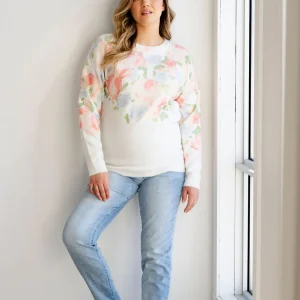 Chandail lainage Pêche floral