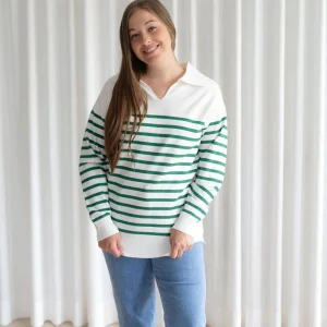 Chandail Michelle blanc/vert