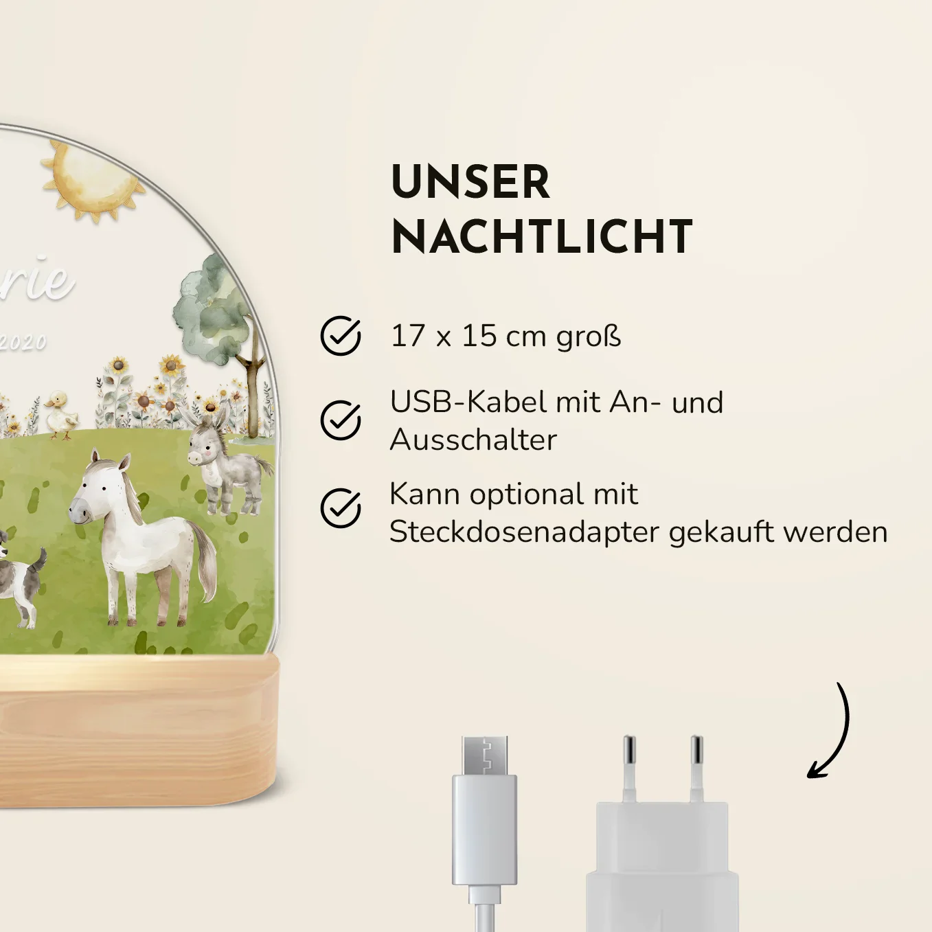 Veilleuse personnalisée « Ferme douce » – Image 8