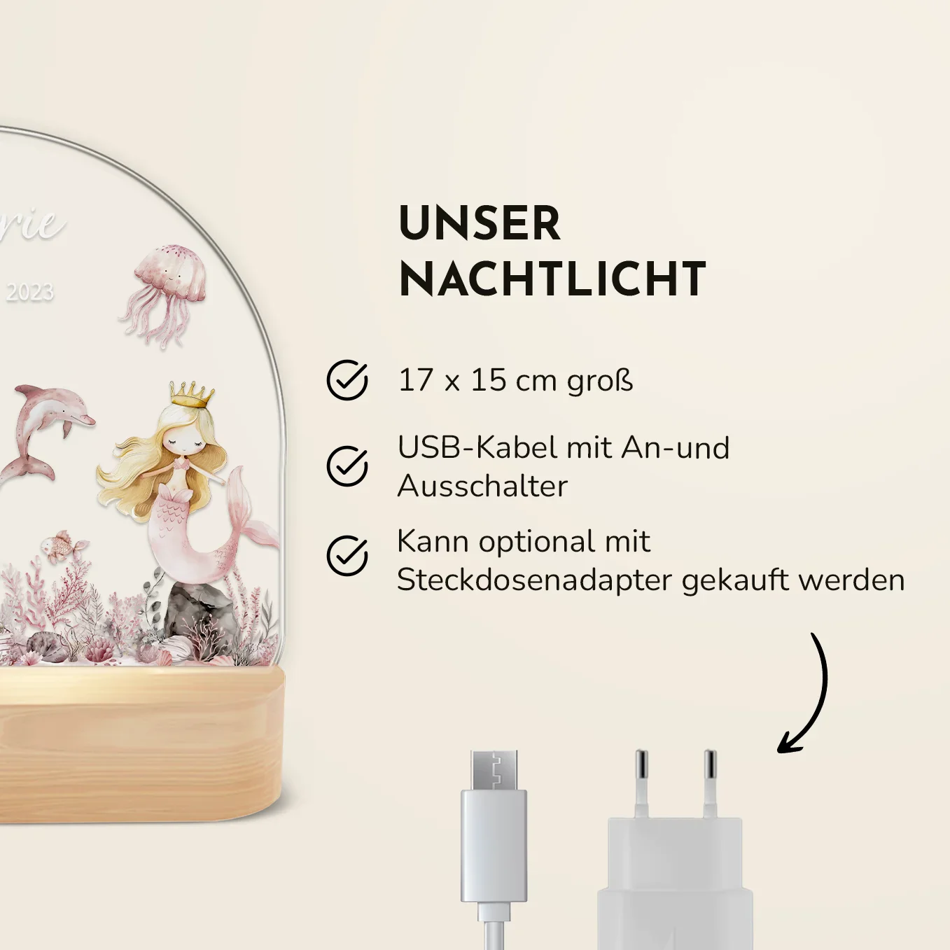 Veilleuse personnalisée "Sirène" – Image 7