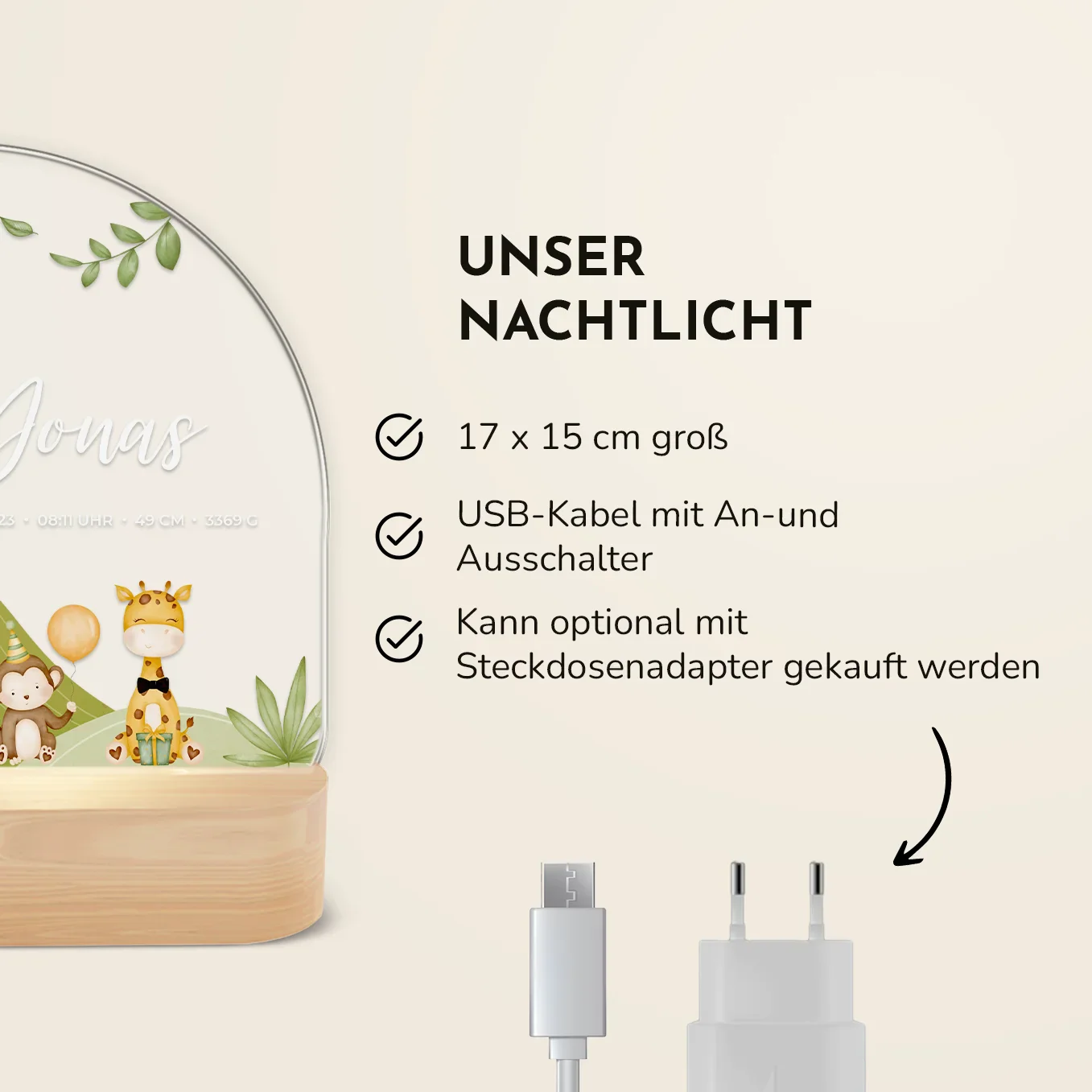 Veilleuse personnalisée "Animal Party" – Image 8