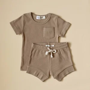 Ensemble 2 pièces taupe court