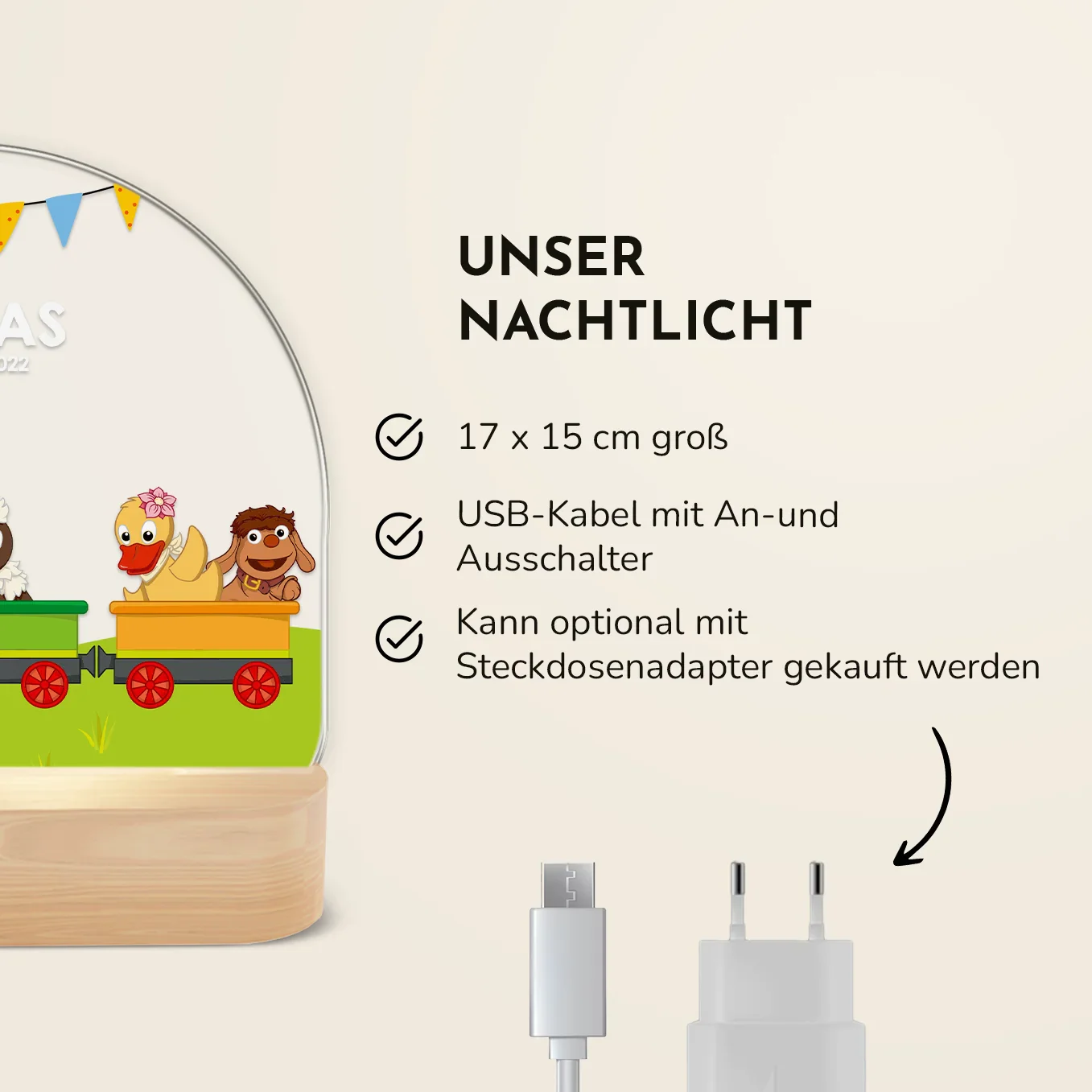 Personalisiertes Nachtlicht "Unser Sandmännchen" - "Zugfahrt" – Image 6