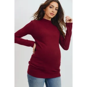 Haut bourgogne tricot côtelé pour la maternité
