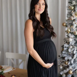 Jupe plissée à taille élastique noire