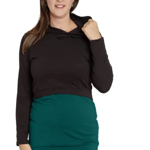 Kim Tunique maternité/allaitement noir/paon