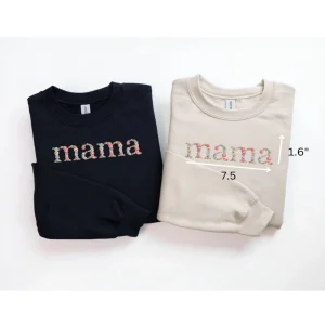 Ouaté col rond MAMA (brodé) NOIR