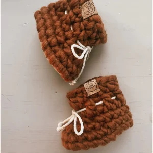 Pantoufles orange-noisette