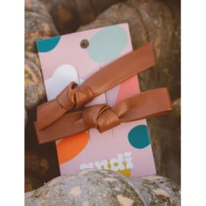 Pinces Boucles nouées en cuir