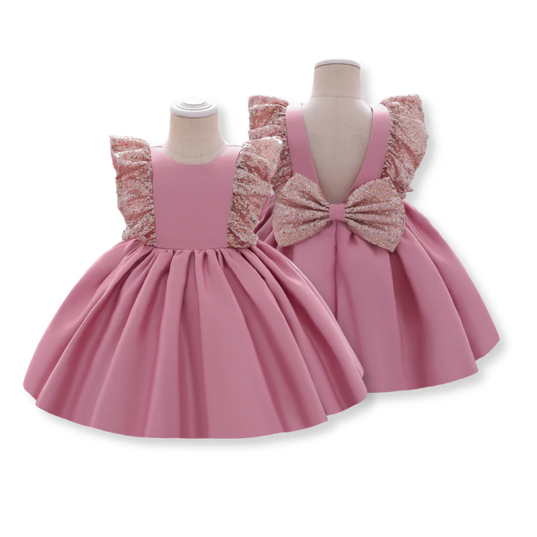 Robe de Noël à paillettes et nœud – Image 3