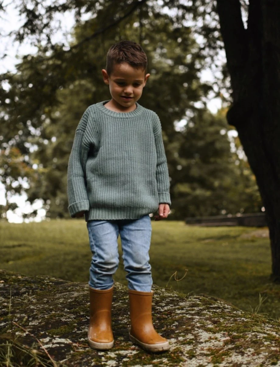 Pull en tricot vert automne – Image 2