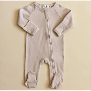 Pyjama zip crème avec pieds