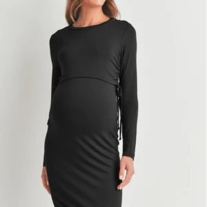 Robe noire manches longues maternité/allaitement