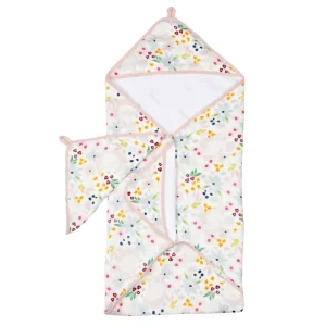 Serviette de bain et débarbouillette Shell floral
