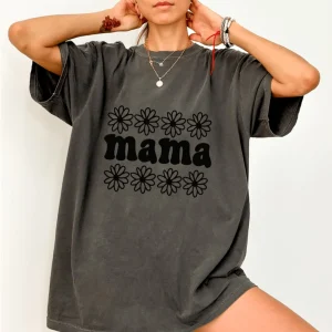 T-shirt Mama floral Poivre