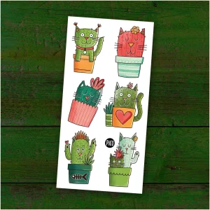 Tatouages Chats-cactus