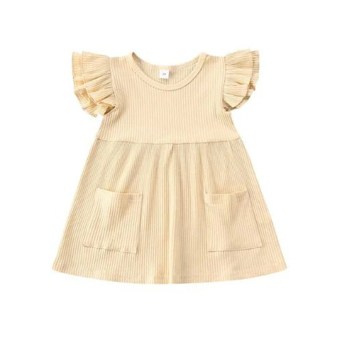 Robe bébé à volants en tricot côtelé – Image 3