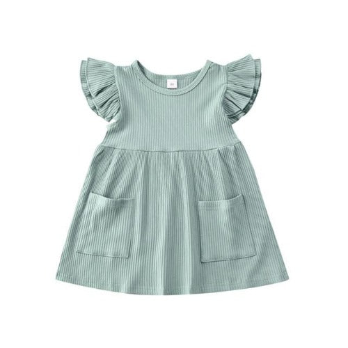 Robe bébé à volants en tricot côtelé – Image 4