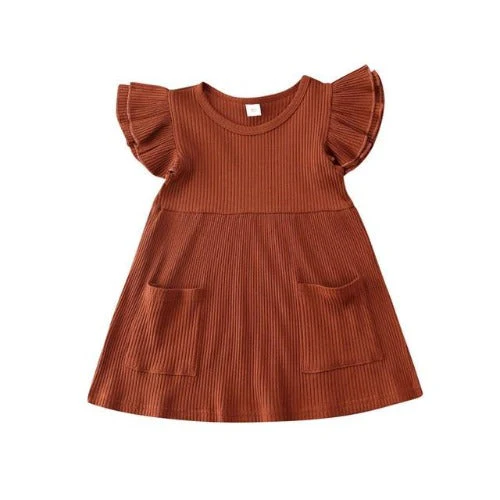 Robe bébé à volants en tricot côtelé – Image 6